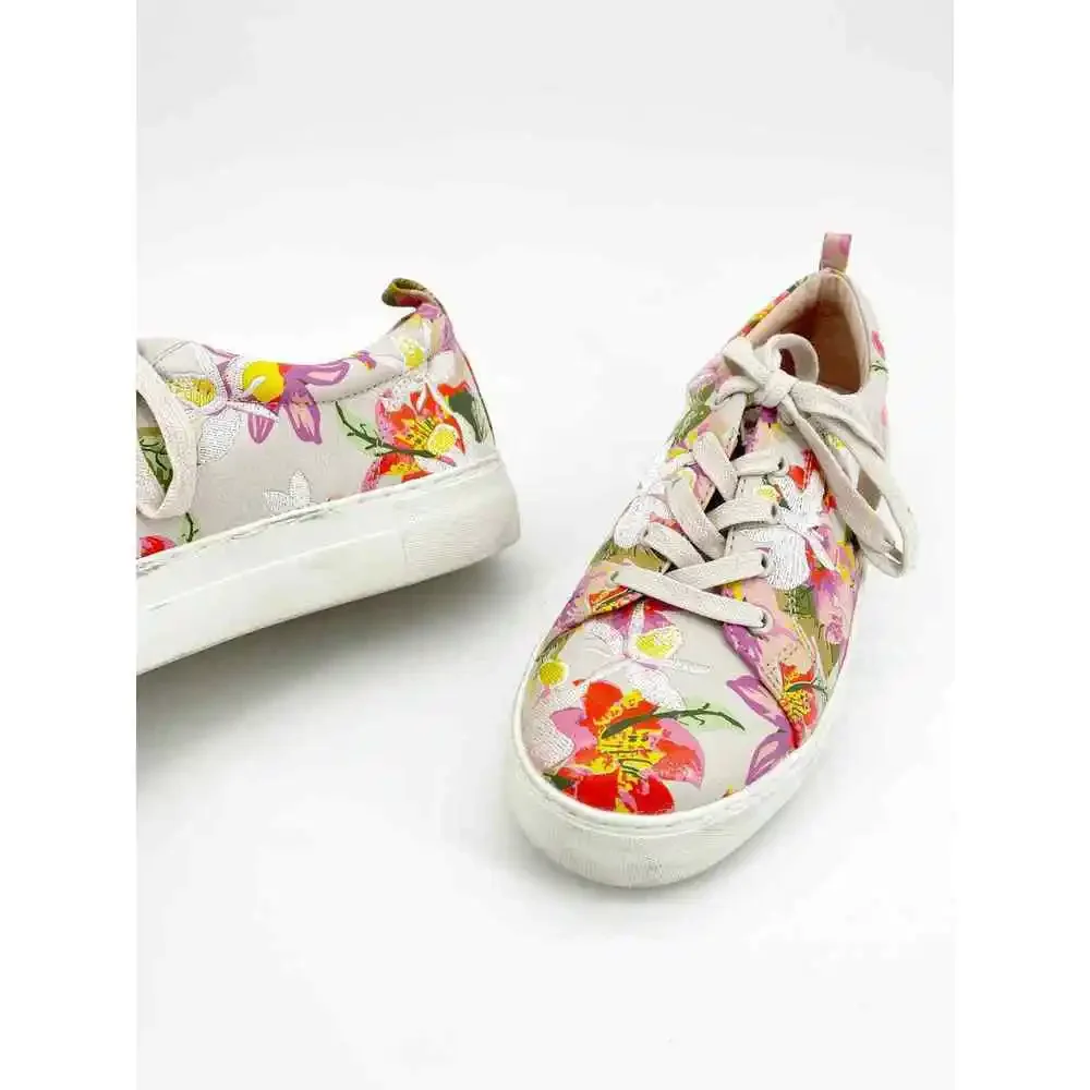 J/Slides NYC x Anthropologie Appy Platform Sneakers Floral Embroidered Size 7 - Picture 6 of 7